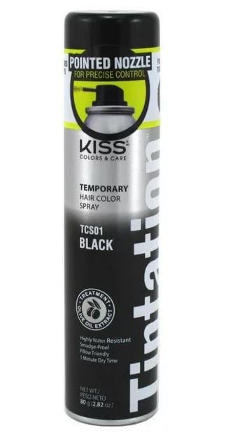 RED BY KISS TINTATION TEMPORARY HAIR COLOR SPRAY 2.82oz. BLACK #TCS01