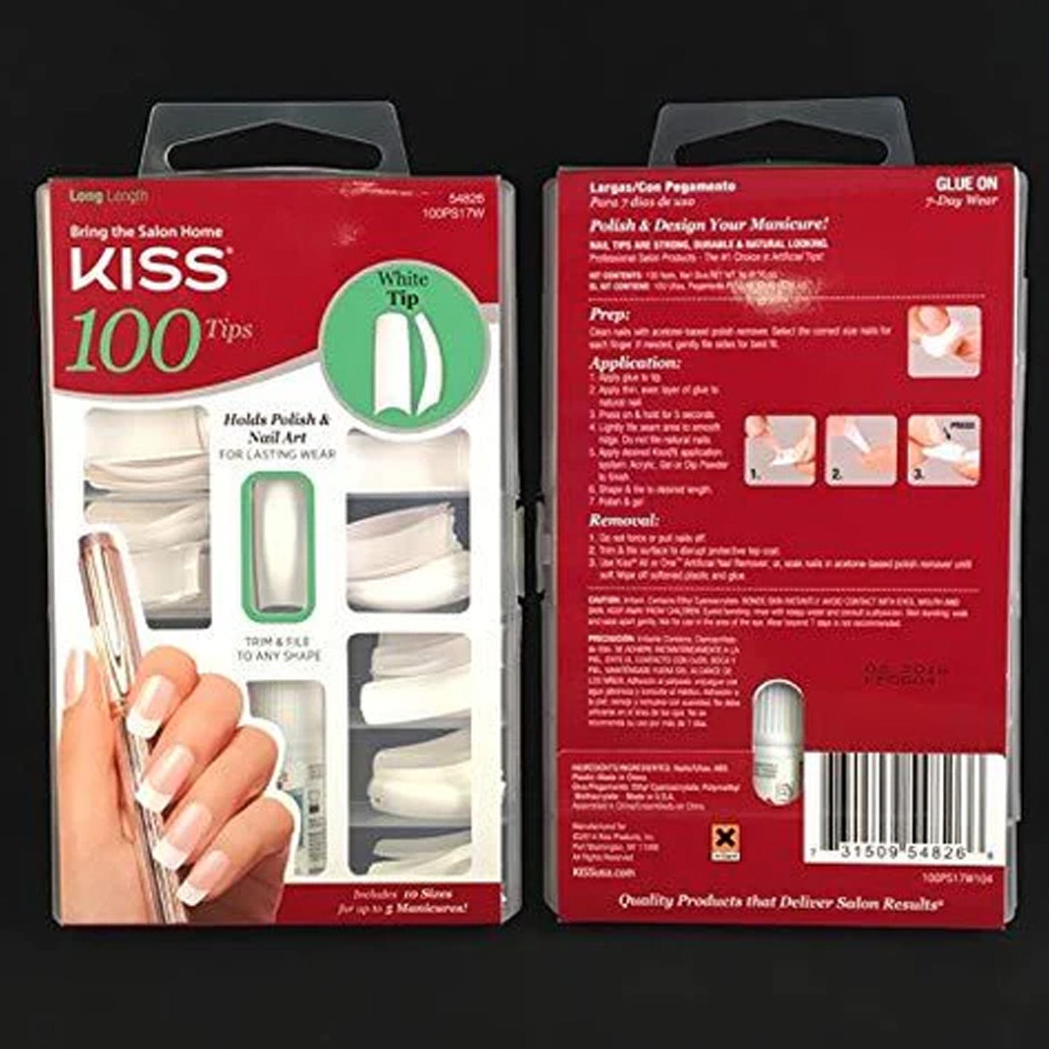 KISS 100 TIPS WHITE TIP #100PS17W