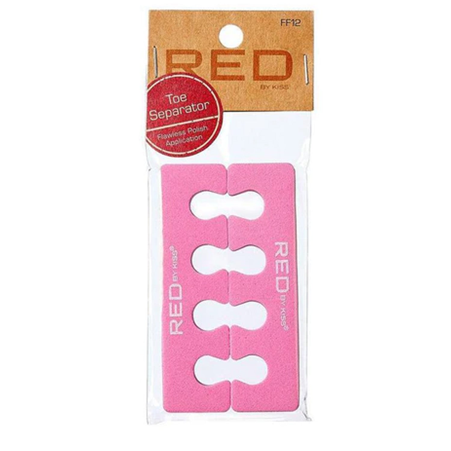 RED BY KISS PEDICURE TOE SEPARATOR PINK/WHITE FF12