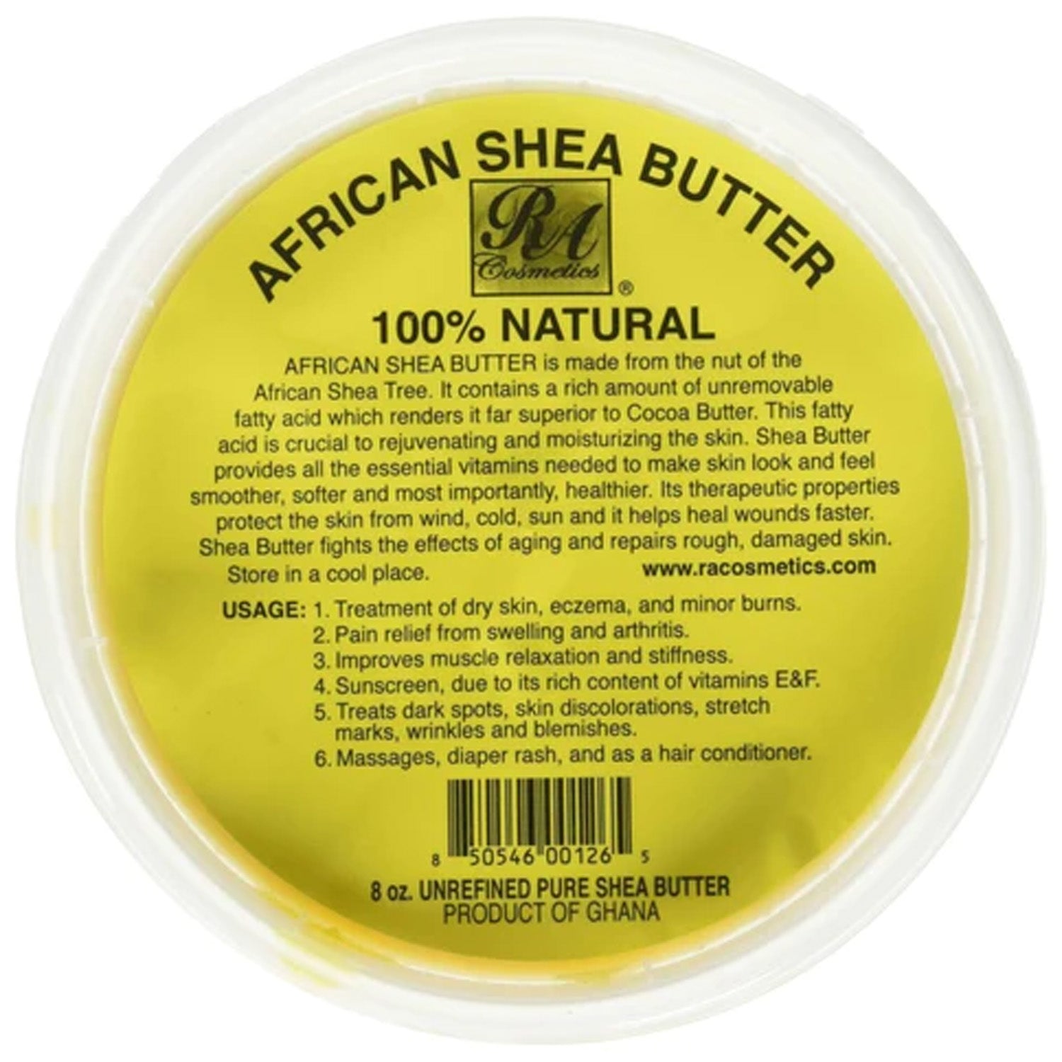 AFRICAN SHEA BUTTER 100% NATURAL CREAMY YELLOW 8oz.