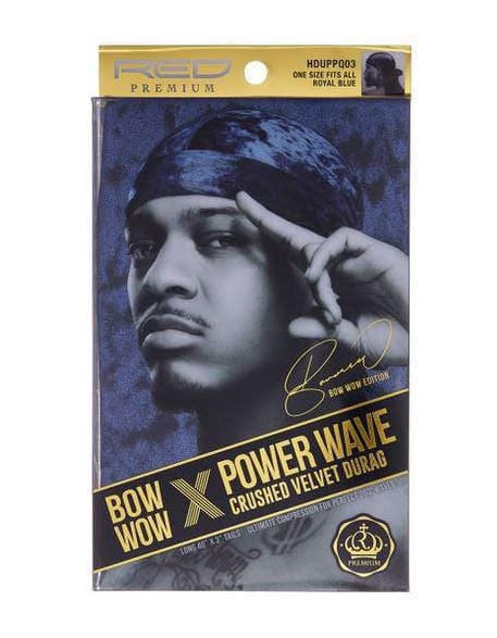 RED PREMIUM BOW WOW POWER WAVE CRUSHED VELVET DURAG