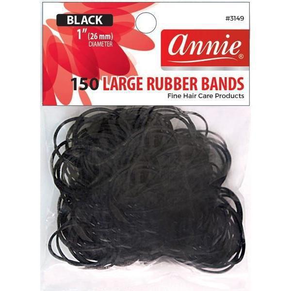 ANNIE 1" LARGE BLACK RUBBER BANDS 150 CT