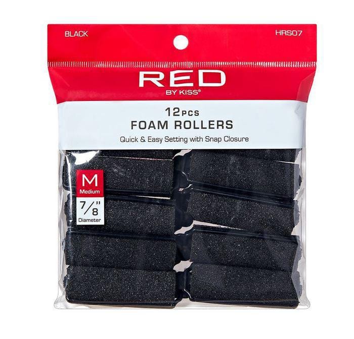 RED BY KISS MEDIUM 7/8" BLACK FOAM ROLLERS HRS07
