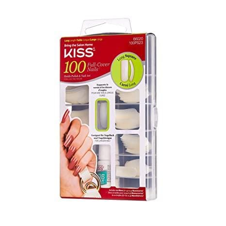 KISS 100 FULL-COVER NAILS LONG SQUARE ##100PS23
