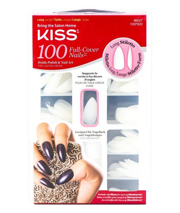 KISS 100 FULL-COVER NAILS LONG STILETTO #100PS22