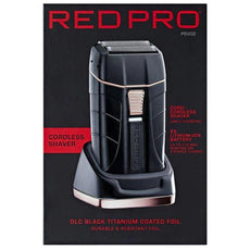 RED PRO CORDLESS SHAVER W/CHARGING STATION PSV02