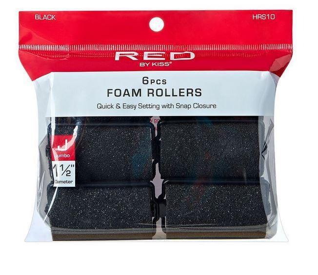 RED BY KISS JUMBO 1-1/2" BLACK FOAM ROLLERS HRS10
