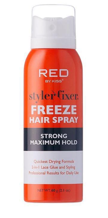 RED BY KISS STYLER FIXER FREEZE HAIR SPRAY MAXIMUM HOLD 2.1oz.