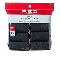 RED BY KISS X-LARGE 1-1/4" BLACK FOAM ROLLERS HRS09