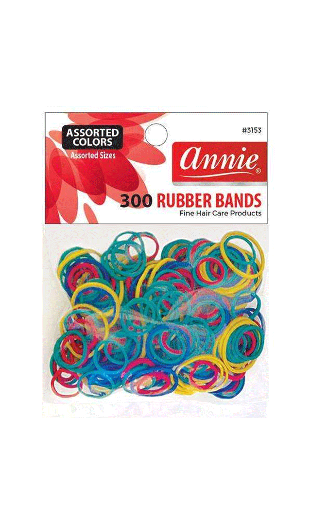 ANNIE ASSORTED COLORS & SIZES RUBBER BANDS 300 CT #3153