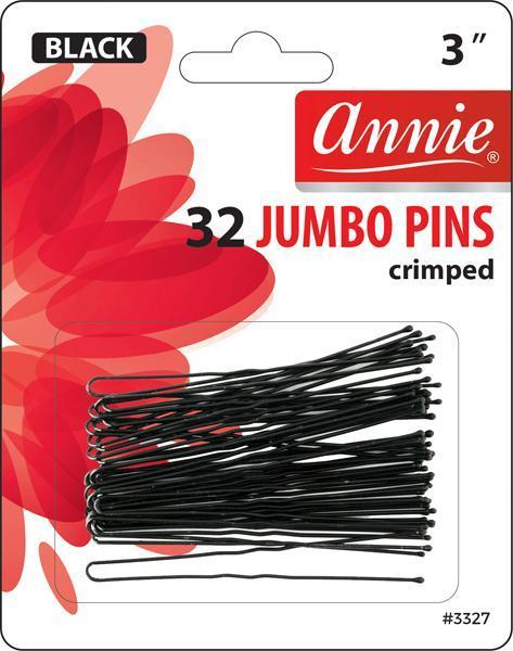 ANNIE 3" JUMBO CRIMPED HAIR PINS  32CT #3327