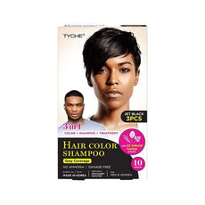 TYCHE HAIR COLOR SHAMPOO 3 IN 1- JET BLK 3PK