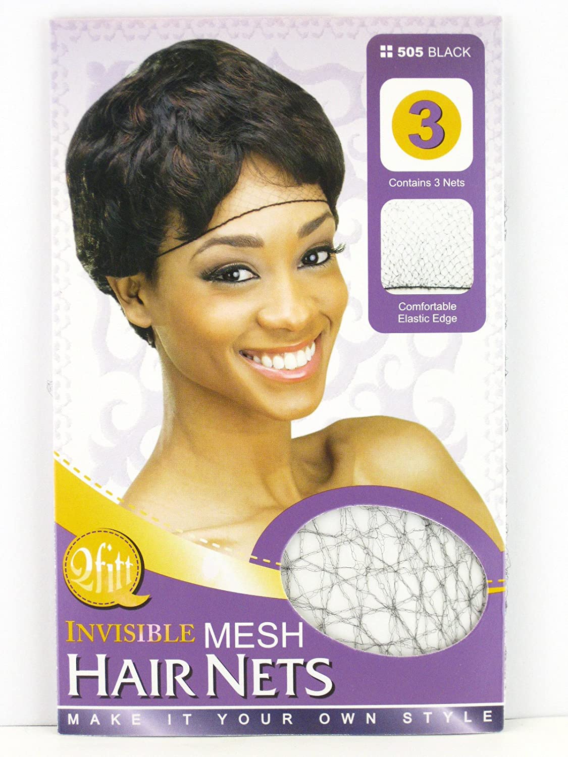 QFITT INVISIBLE MESH HAIR NETS (3) #505 BLK