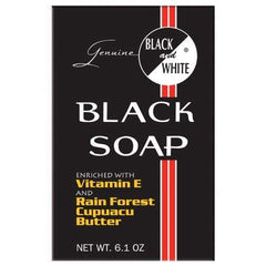 GENUINE B&W BLACK SOAP W/VIT E & RAIN FOREST CUPUACU BUTTER 6 oz.