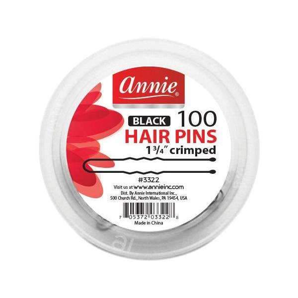 ANNIE 1-3/4" HAIR PINS 100pcs/JAR BLK #3322