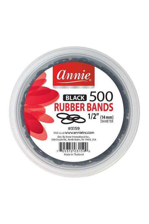ANNIE 1/2" BLACK RUBBER BANDS 500 CT #3159